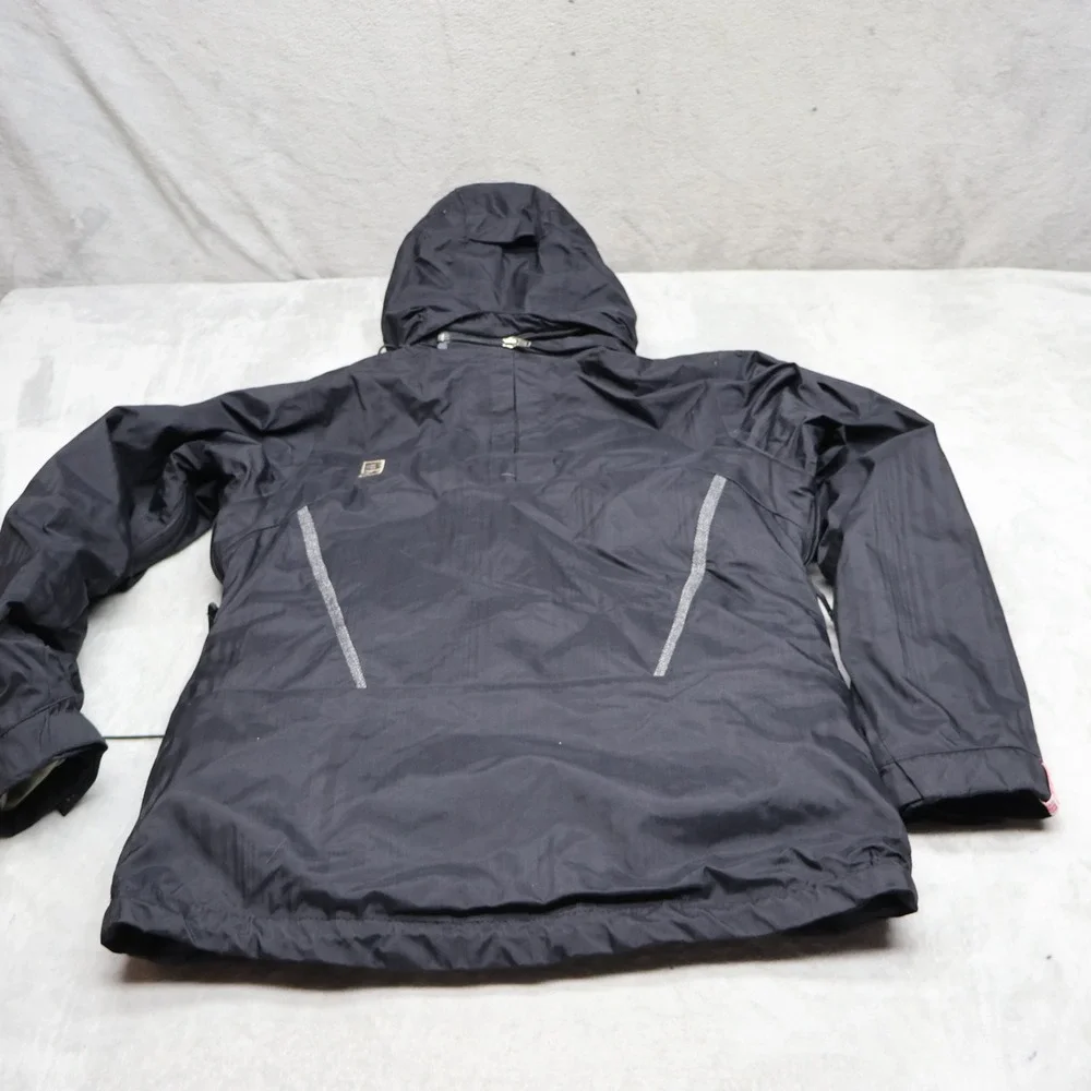 Bonfire Jacket Womens Small Black Rainier Hooded Ski Snow Pit Zip Winter VTG